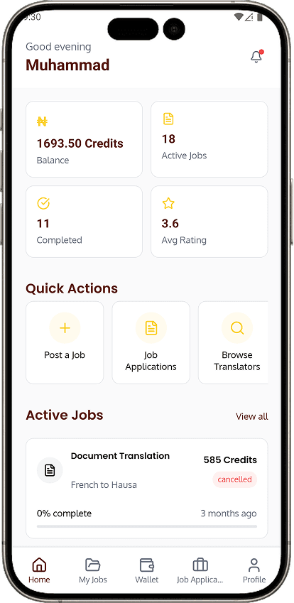 YARE Mobile App Screen 2